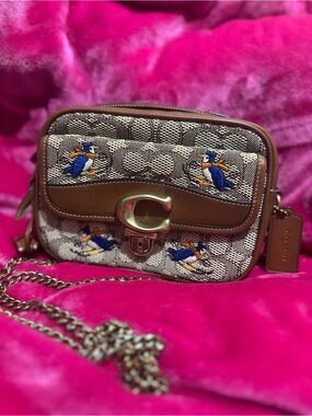 Coach Signature Canvas Embroidered Bird Crossbody - Brown